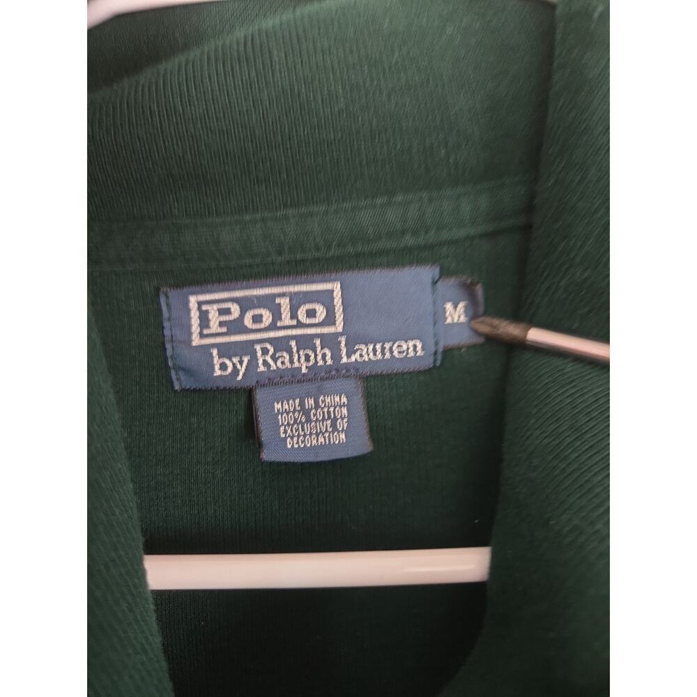 POLO RALPH LAUREN Heavy Sweater Mens M Luxury Shawl-Collar Pullover in Green - Picture 3 of 5